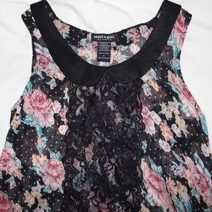 About A Girl LA Floral Collared Blouse